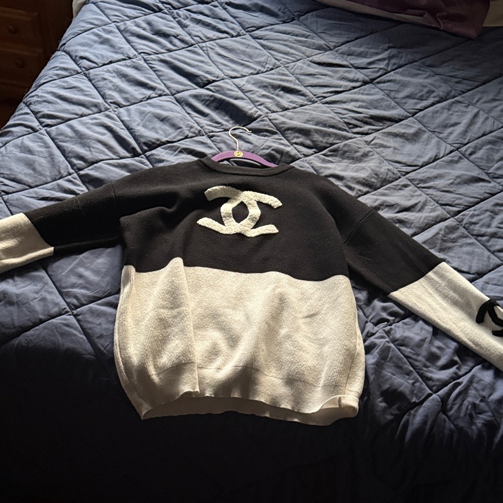 Elegant Black and White Chanel Sweater